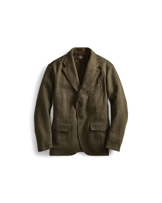 RRL Green Herringbone Tweed Sport Coat for men