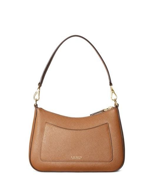 Ralph Lauren Brown Ralph Lauren Crosshatch Leather Medium Danni Bag