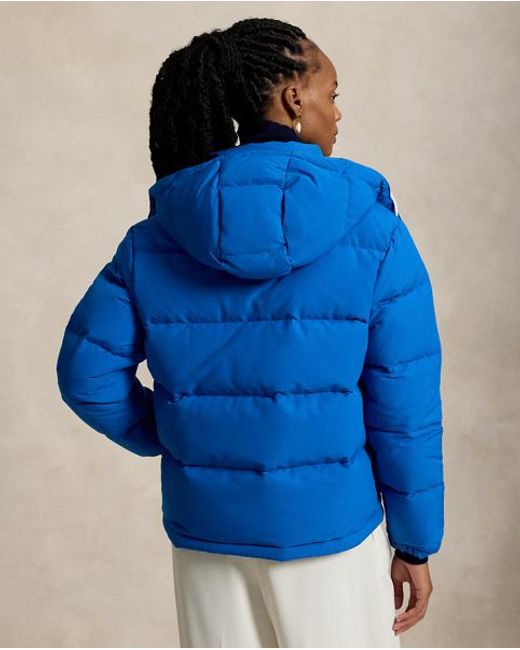 Polo Ralph Lauren Blue Quilted Hooded Down Jacket