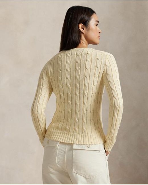 Polo Ralph Lauren Natural Cable-Knit Cotton Crewneck Jumper