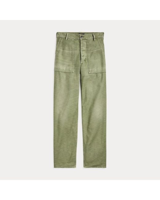 Polo Ralph Lauren Green Cotton Sateen Utility Trouser