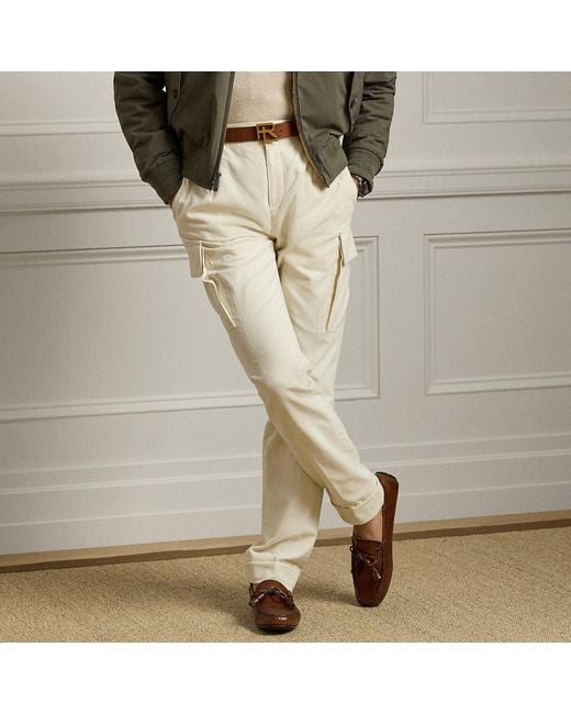 Ralph Lauren Natural Hand-Tailored Corduroy Cargo Trouser for men