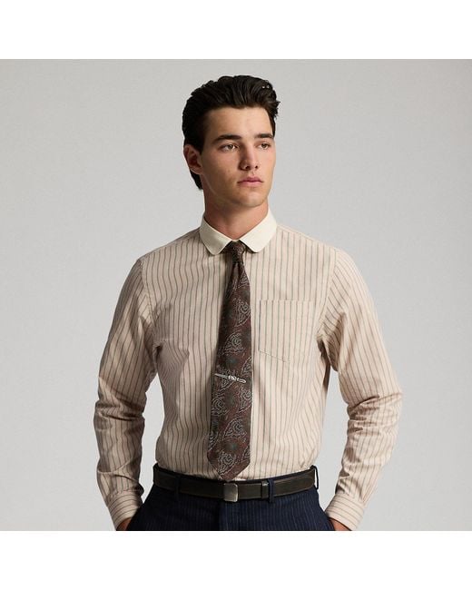 RRL Natural Slim Fit Striped Shirt for men