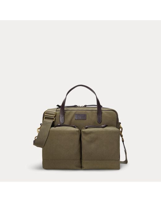 Bolsa De Viaje De Loneta Y Piel Polo Ralph Lauren de hombre de color Green