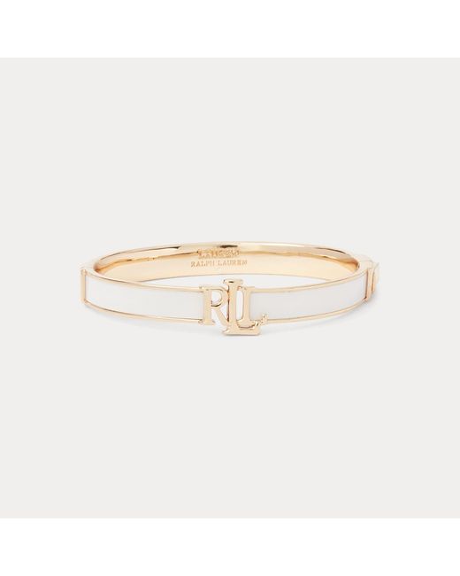 Ralph Lauren Natural Tone Logo Hinge Bangle
