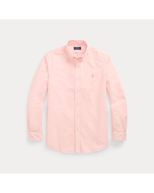Polo Ralph Lauren Pink Classic Fit Mineral-Dyed Oxford Shirt for men
