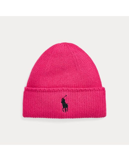 Ralph Lauren Pink Pony Merino Wool Beanie for men