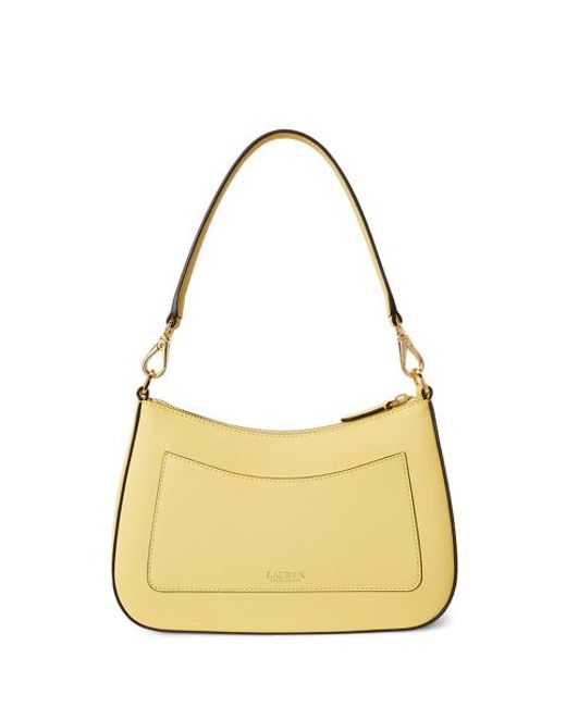 Ralph Lauren Yellow Crosshatch Leather Medium Danni Bag