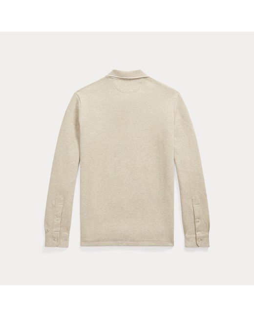 Polo Ralph Lauren White Double-Knit Polo-Collar Pullover for men