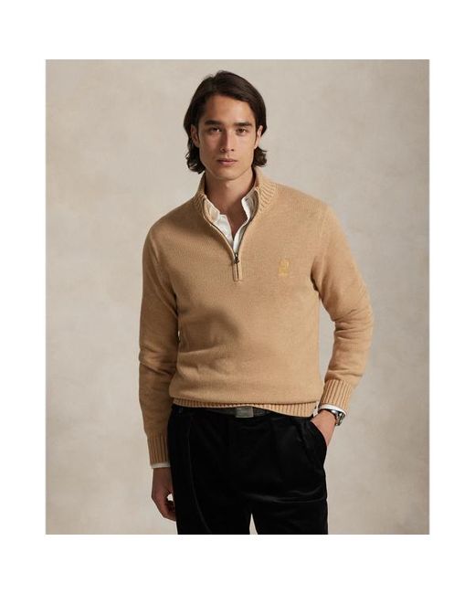 Polo Ralph Lauren Natural Cotton Quarter-Zip Sweater for men