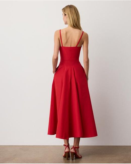 Vestido Marigot De Popelina De Algodón Ralph Lauren de color Red