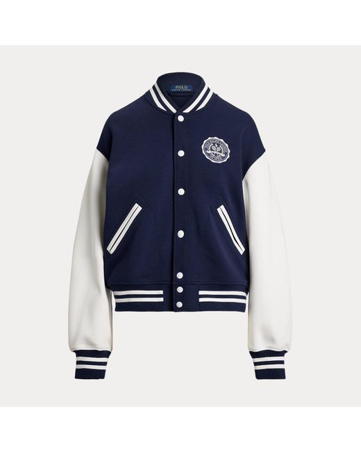 Ralph Lauren Blue Doppellagige Baseballjacke Us Open