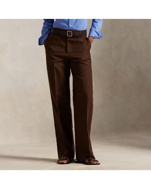 Polo Ralph Lauren Brown Cotton-Wool Twill Straight Trouser