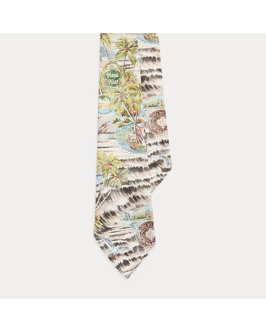 Cravatta vintage con stampa tropicale di Polo Ralph Lauren in Metallic da Uomo