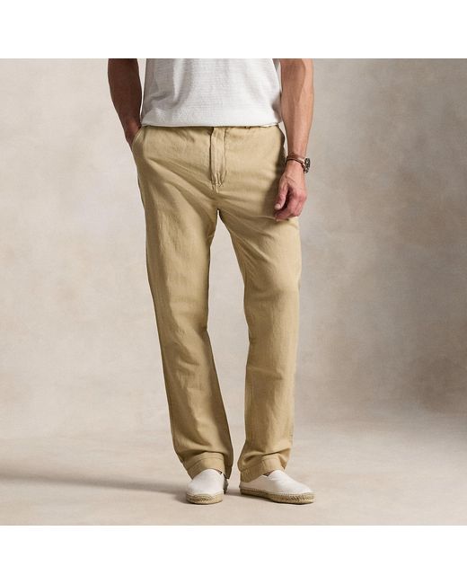 Ralph Lauren Natural Bedford Classic Fit Linen-Cotton Trouser for men