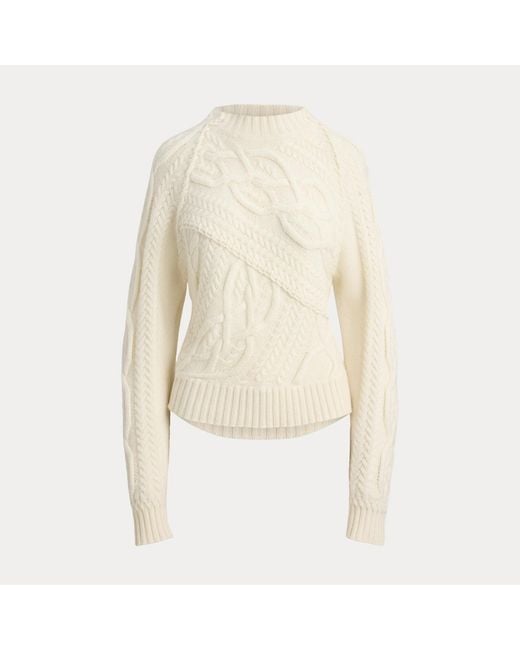 Ralph Lauren Natural Cable-Knit Cashmere Crewneck Jumper