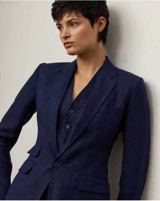 Ralph Lauren Blue Jacke Parker Aus Leinen