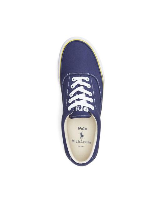 Polo Ralph Lauren Keaton Gewassen Canvas Sneaker in het Blue voor heren