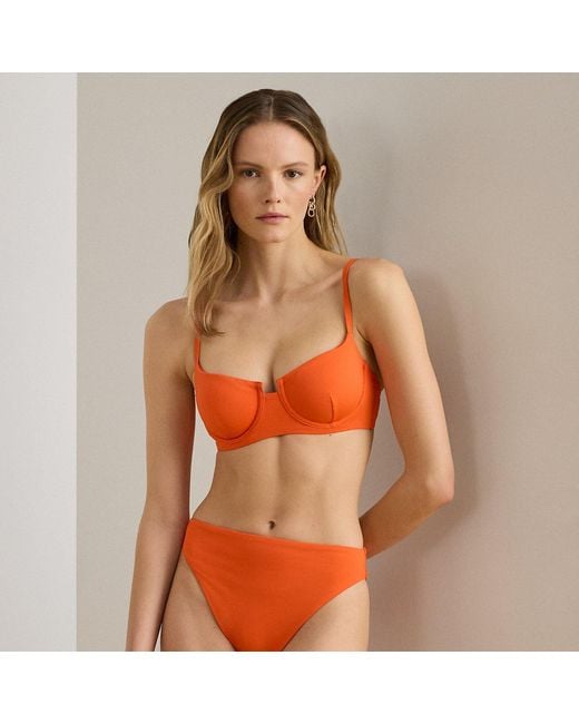Ralph Lauren Orange High-Leg Bikini Bottom