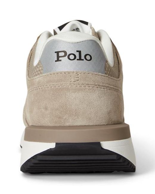 Polo Ralph Lauren Natural Train 89 V2 Suede-Panelled Trainer for men