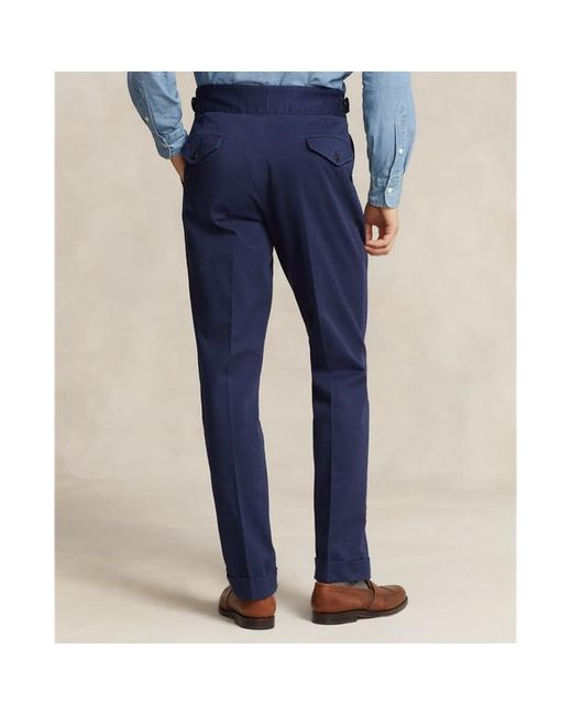 Pantalón de traje en tela de chino Polo Ralph Lauren de hombre de color Blue