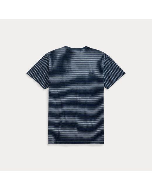 RRL Black Striped Jersey T-Shirt for men
