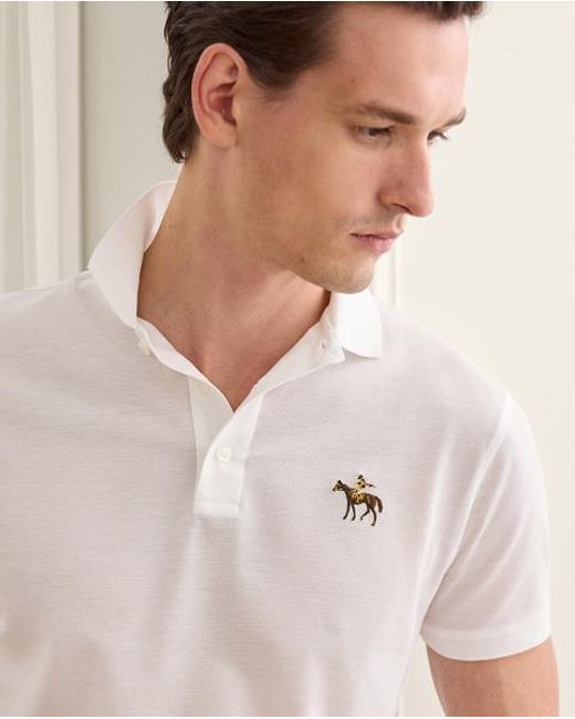 Ralph Lauren White Custom Slim Fit Piqué Polo Shirt for men