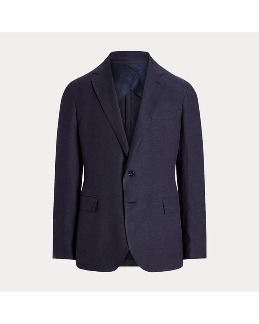 Ralph Lauren Blue Hadley Hand-Tailored Silk-Linen Jacket for men