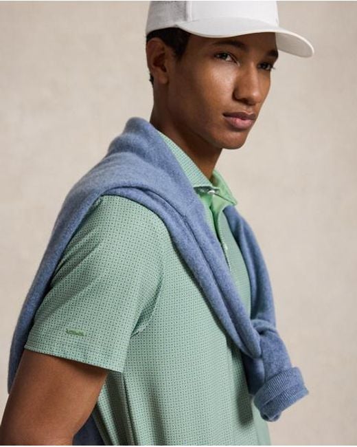 Ralph Lauren Green Tailored Fit Performance Polo Shirt for men