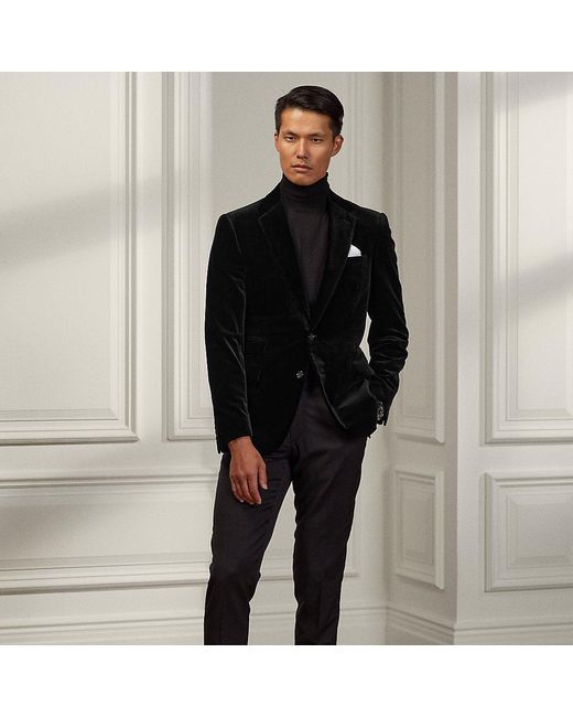 Giacca Gregory in velluto fatta a mano da Uomo di Ralph Lauren Purple Label  in Nero | Lyst