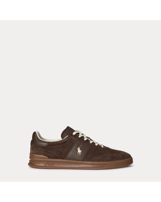 Polo Ralph Lauren Heritage Aera Suède Sneaker in het Brown voor heren