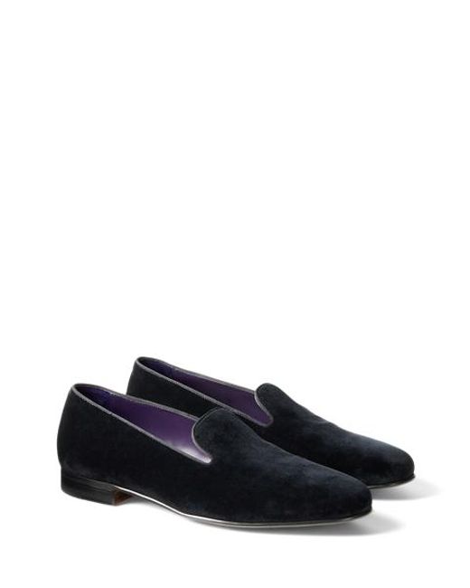 Ralph Lauren Black Alonzo Velvet Slipper for men