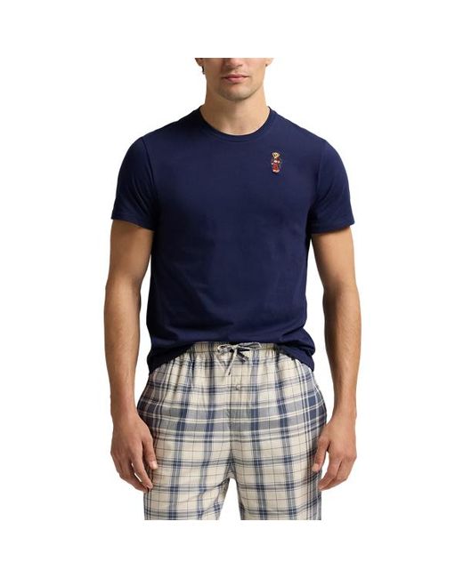 Polo Ralph Lauren Blue Polo Bear & Plaid Cotton Sleep Set for men