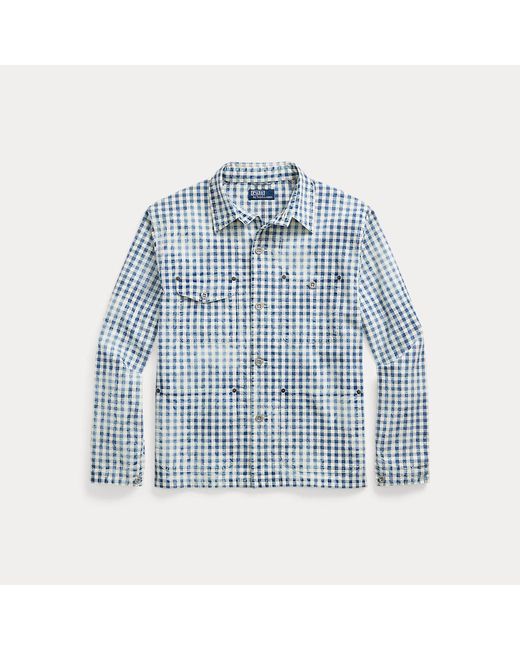 Polo Ralph Lauren Blue Indigo Plaid Overshirt for men