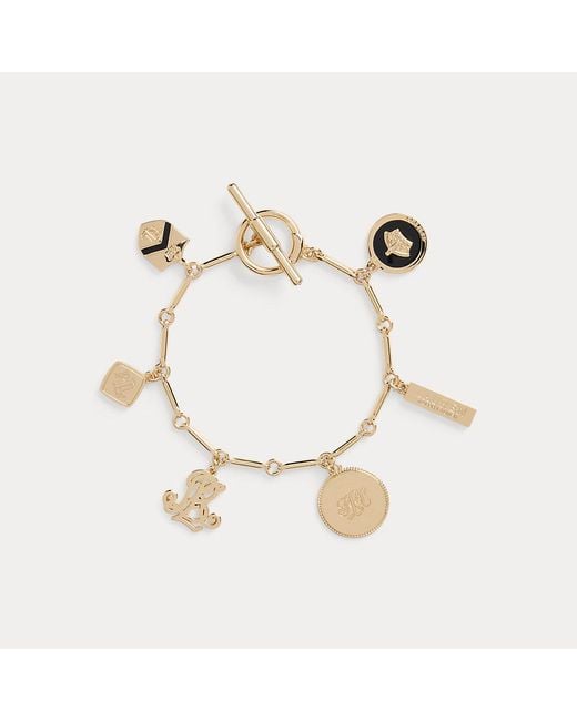 Ralph Lauren Metallic Gold-plated Enamel Charm Bracelet