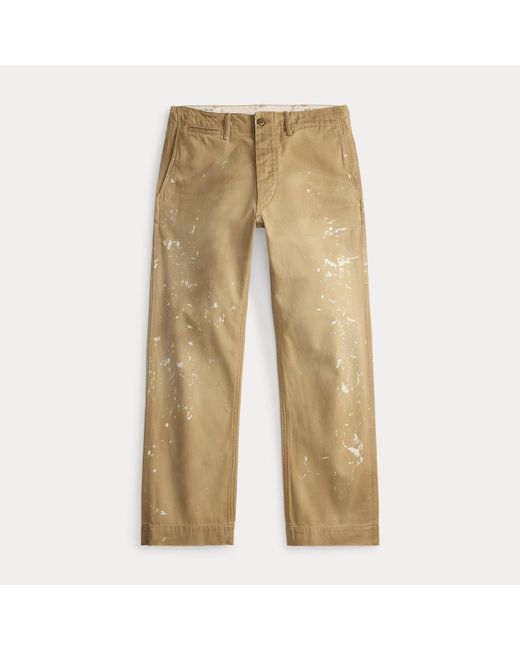 RRL Natural Distressed Chino Field Trouser for men