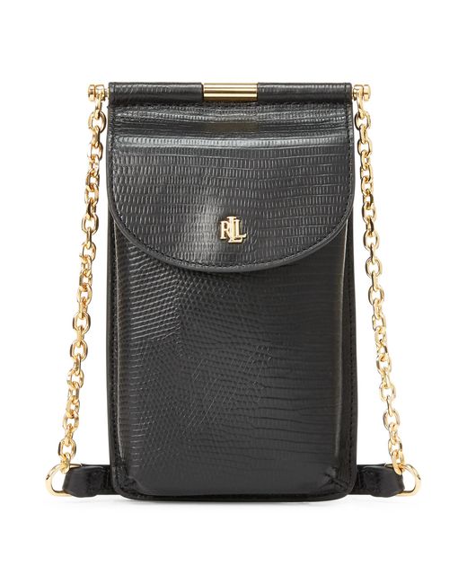 Ralph Lauren Black Leather Mini Phone Bag