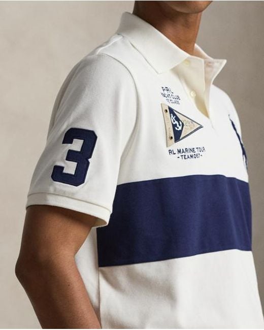 Polo Ralph Lauren Blue Custom Slim Fit Big Pony Mesh Polo Shirt for men