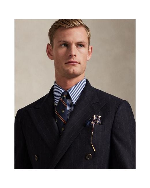 Ralph Lauren Blue Polo Tailored Fit Pinstripe Wool Suit for men