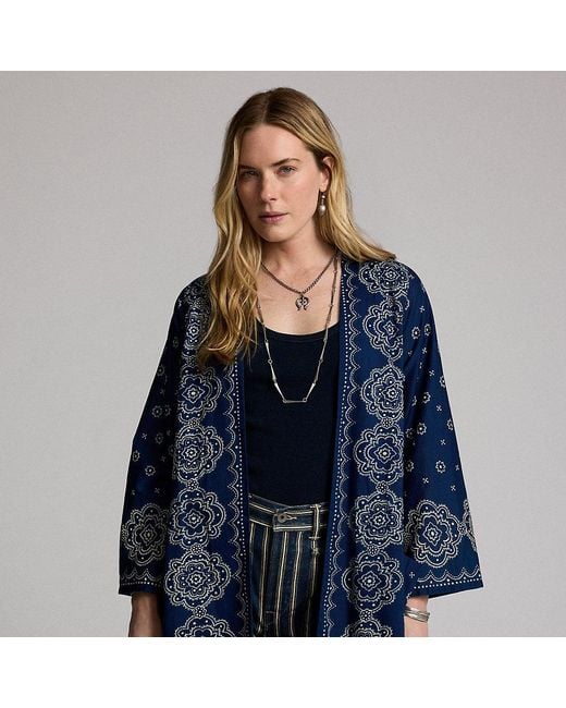 RRL Blue Bandanna-Print Voile Duster