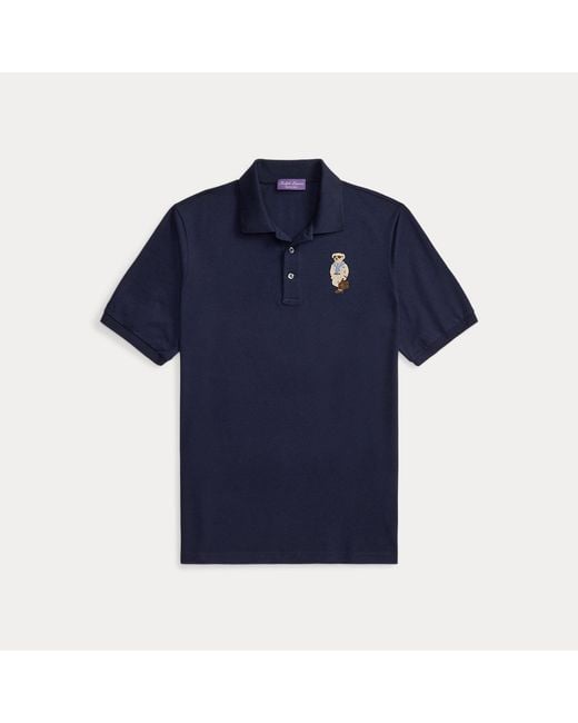 Ralph Lauren Blue Polo Bear Cotton-Cashmere Polo Shirt for men