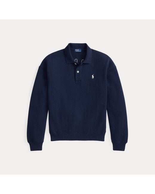 Pullover con colletto polo e logo di Polo Ralph Lauren in Blue