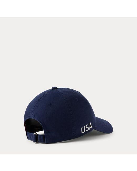 Polo Ralph Lauren Blue Usa Twill Ball Cap for men