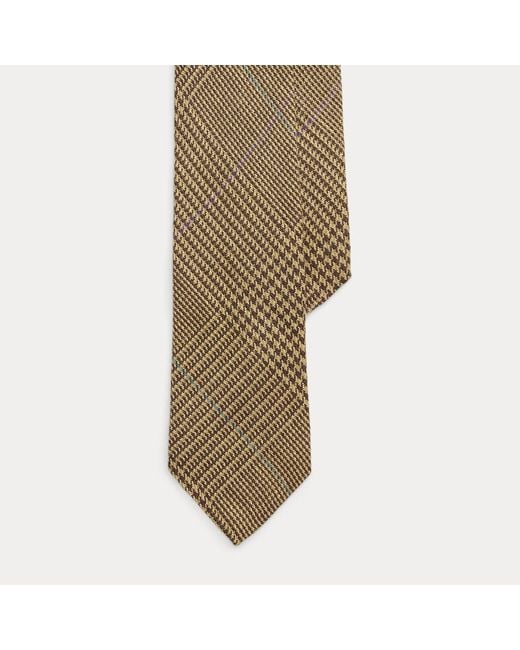 Polo Ralph Lauren Natural Overcheck Glen Plaid Linen Tie for men