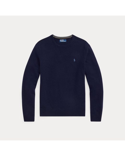 Polo Ralph Lauren Blue Wool Crewneck Jumper for men