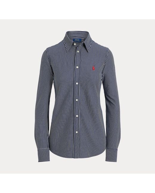 Polo Ralph Lauren Gray Striped Cotton Interlock Shirt