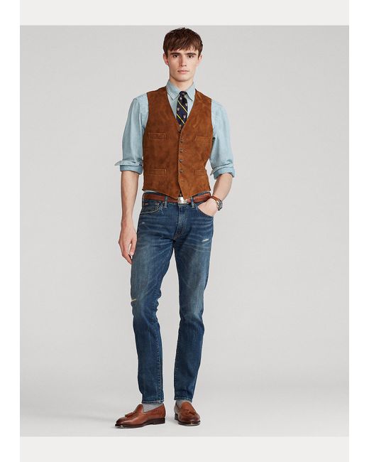 Gilet in camoscioPolo Ralph Lauren in Pelle scamosciata da Uomo colore  Marrone | Lyst