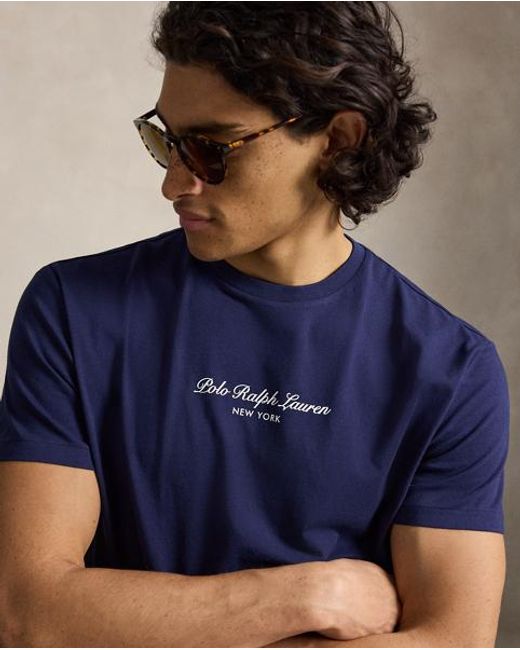 Polo Ralph Lauren Blue Classic Fit Logo Jersey T-Shirt for men