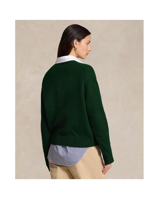 Polo Ralph Lauren Green Polo Bear Wool-cashmere Jumper