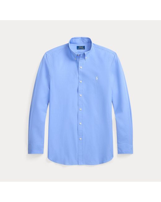 Polo Ralph Lauren Blue Slim Fit Stretch Poplin Shirt for men